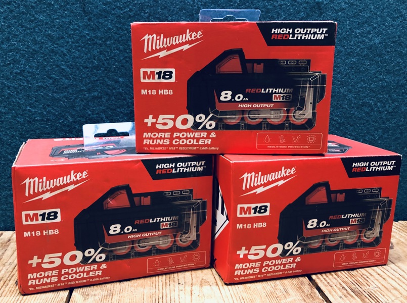 Milwaukee M18 (akku): 3 stk. 8.0 Ah batteri (P 352/24)