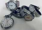 Samling af ure/vintage ure (5 enheder) - herunder Zenith Grand Prix Paris 1900 lommeur, schweizisk Illustra Incabloc m. decentral viser, Skagen (648SSLWW) m.fl. (R)
