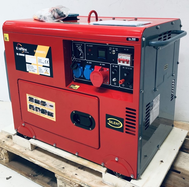 Kraftline KL-5000W 12/220/380V diesel-generator m. luftkøling