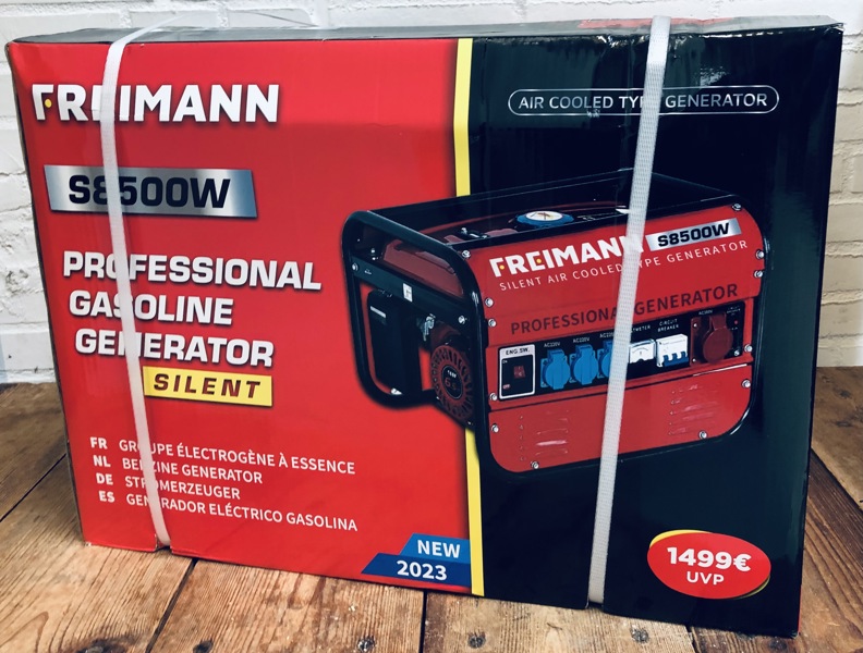 Freimann FM-S8500W 220/380V, lydløs benzin generator m. luftkøling
