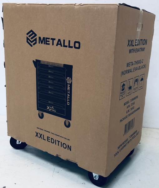 Metallo XXL Edition værktøjsvogn m. 7 skuffer og 229 stk. assorteret værktøj