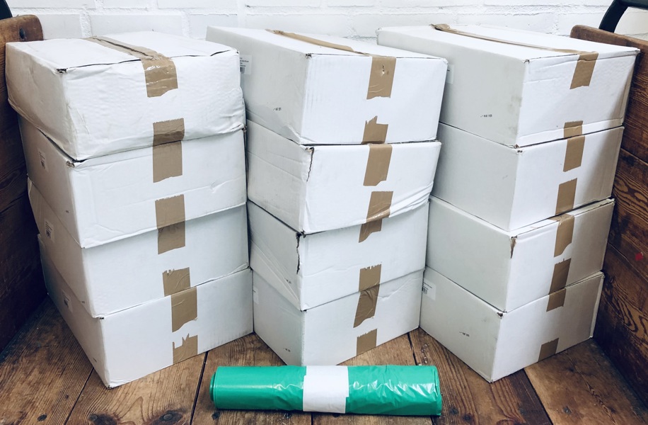 Stort parti LPDE plastsække (ca. 2.400)