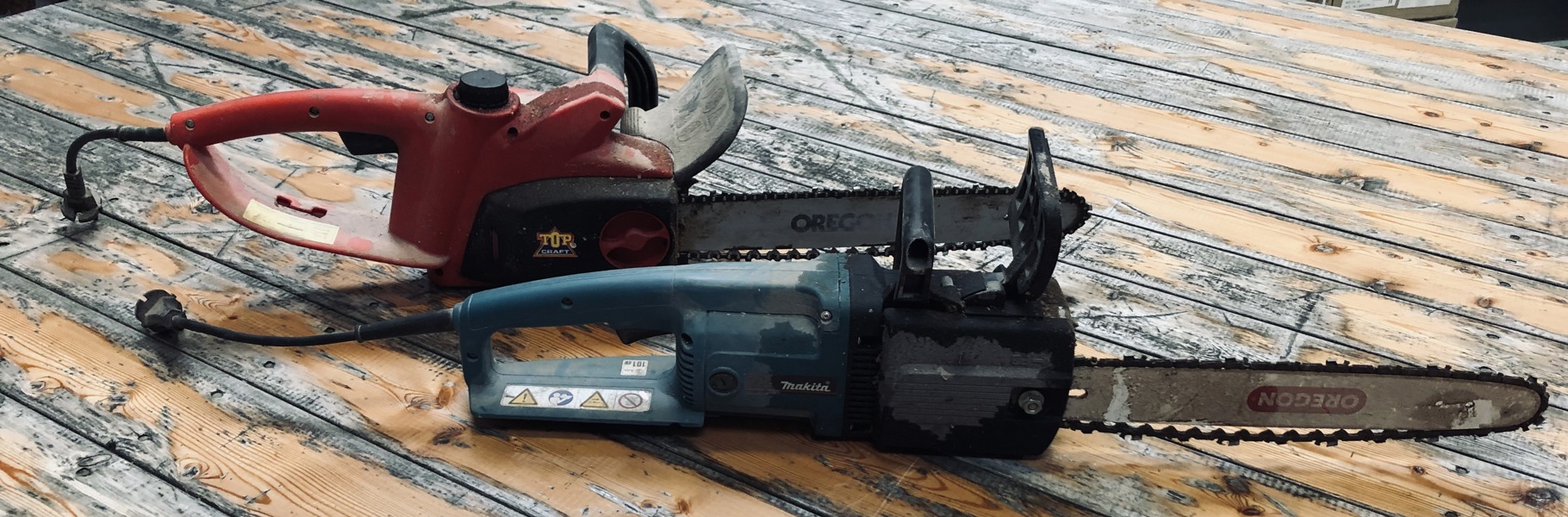 Makita UC3503A kædesav (220v) samt TopCraft KSI 2000 kædesav (220V)