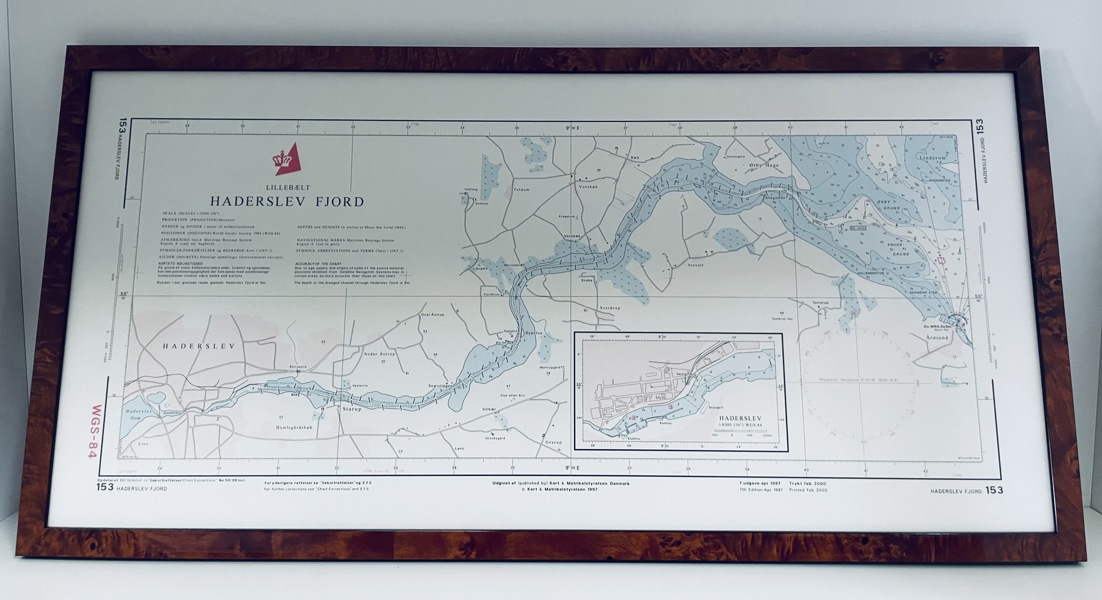 Søkort over Haderslev Fjord udgivet af Kort & Matrikelstyrelsen i 1997