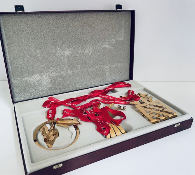 Georg Jensen juleuro-sæt (1989, 1990, 1991) m. tilhørende æske 