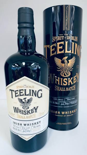 Teeling Small Batch 2019 (September) Blended Whiskey m. tilhørende æske (lagring afsluttet m. 6 mdr. på rom fade)
