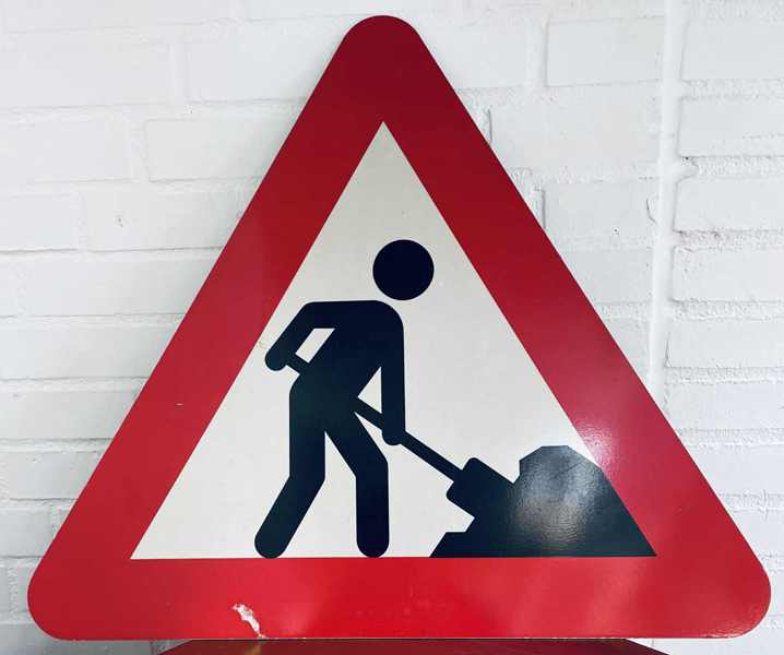 A39 Vejarbejde vejskilt