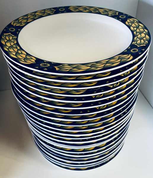 22 Royal Copenhagen Blå Fasan/Blue Pheasant kagetallerkner (1737/621)
