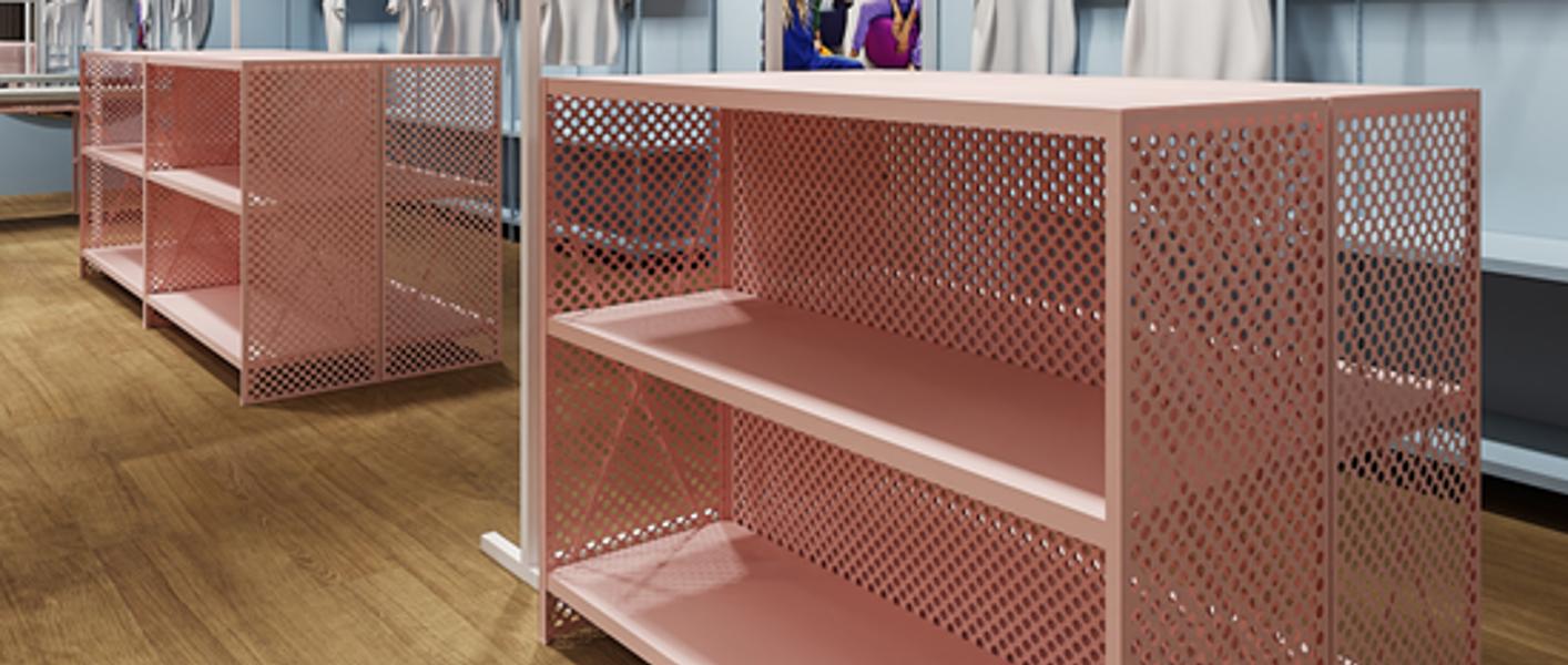 2 stk. Nedcon Essentials lav enkelt reoler (pink)