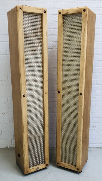 2 Vintage Elbau (Type SUN25) gulvhøjtalere m. massiv trækabinet