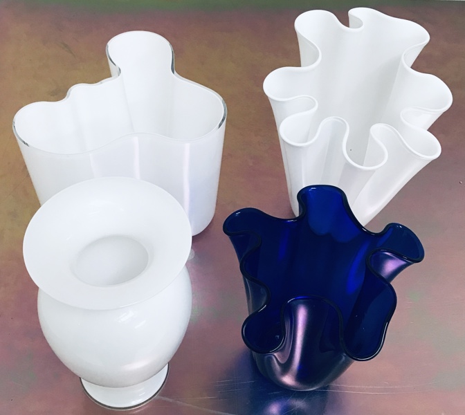 4 stk. Holmegaard og Littala glasvaser 