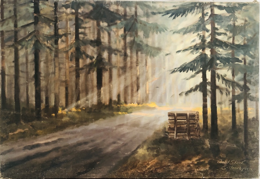 Maleri skabt af Einar Thorbjørn (1911-1990): Rold Skov (66,5X97cm)