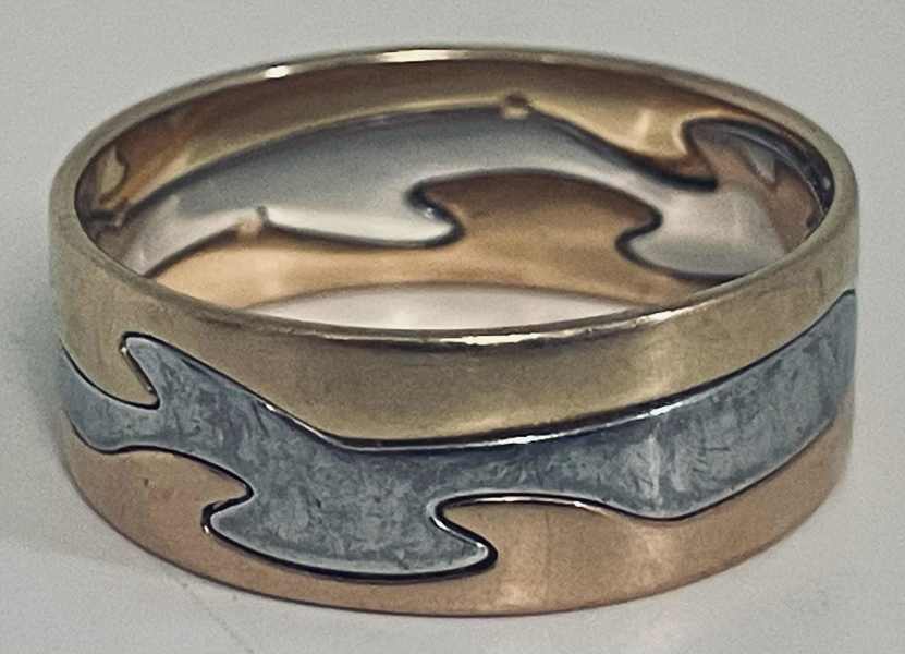 Guld: Georg Jensen Fusion 3-delt ring (hvid-, rosa-, rødguld) udført i 18kt./750