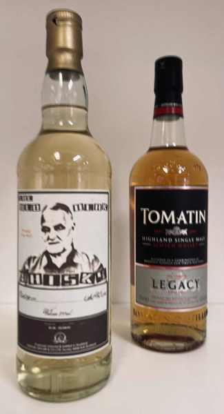 2 fl. Whisky: Tomatin Legacy Highland Single Malt Scotch Whisky samt The Old Blak Blended Islay Malt Whisky (nr. 175/300)