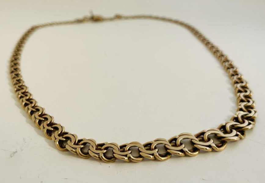 Guld: Finn Christian Vilhelm Petersen (1967-1990) Bismarck halskæde m. forløb udført i 14kt./585