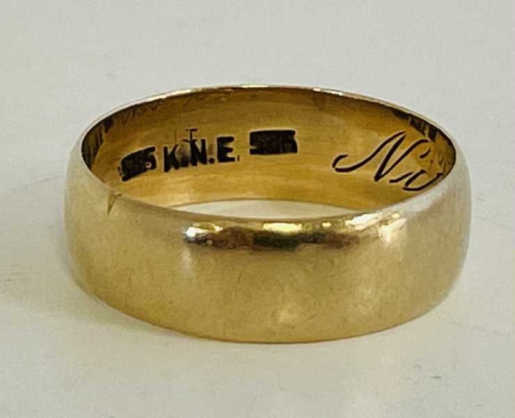 Guld: vielsesring udført 14kr./585 