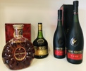 Samling af cognac (4 enheder) - herunder Remy Martin XO Special Fine Champagne Cognac, 2 stk. Remy Martin Fine Champagne Cognac VSOP samt Larsen Grande Fine Cognac