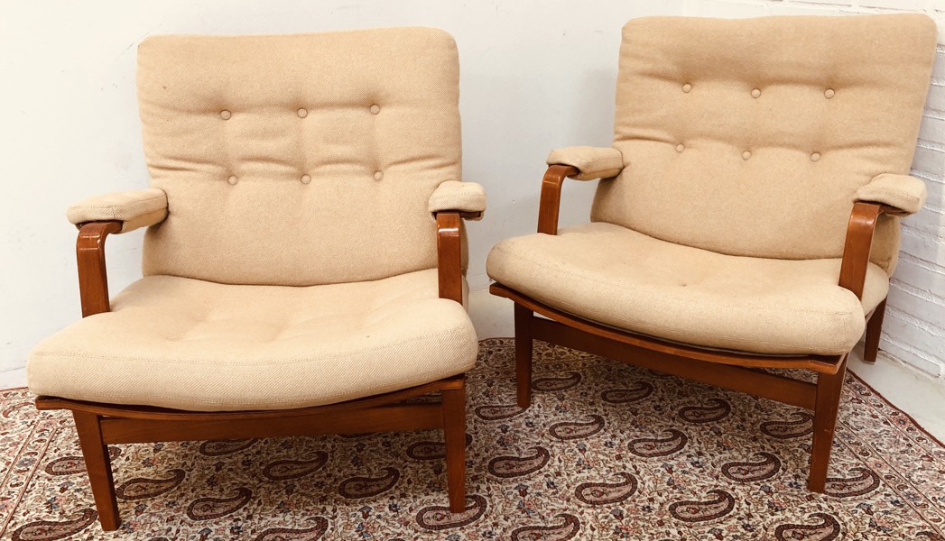 2 Bruno Mathsson (1907-1988) 'Ingrid' læne-/loungestole, fremstillet ved Dux 