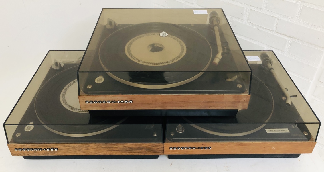 3 stk. Bang & Olufsen Beogram 1000 pladeafspiller (reservedele)