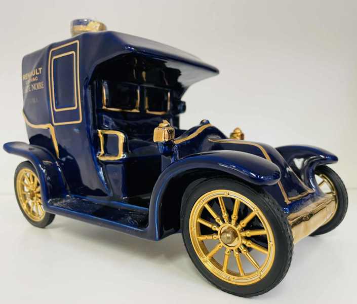 Renault Carte Noir Extra Cognac (70cl) i 'Taxi de la Marne Renault' karaffel af blåglaseret keramik