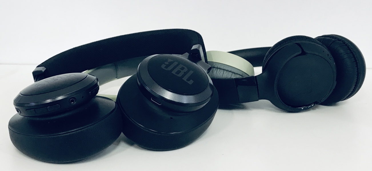 JBL Live 660 NC Around-Ear trådløse hovedtelefoner, JBL Tune 520BT On-Ear trådløse hovedtelefoner (sort) samt JBL JR310BT On-Ear trådløse hovedtelefoner (grøn) - (B 202, 233, 248/25)