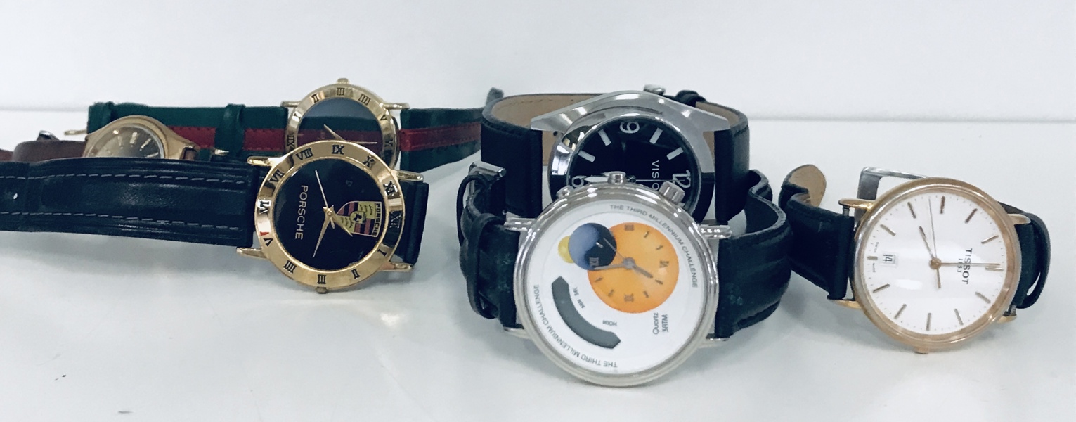 Samling af ure (6 enheder) - herunder Tissot Quartz (T882K) The Third Millennium Challenge m.fl. (B 326/25)