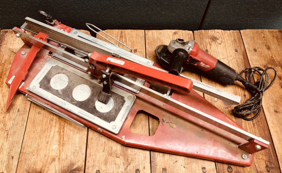 Heka Magic Cut 640mm fliseskærer samt Milwaukee AG 800-125 E vinkelsliber (240v)