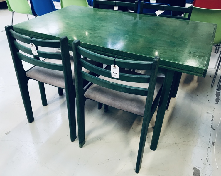 4 Casala mid-century spisebordstole samt Aako Eksport (Finland) spisebord af Aukusti Asko-Avonius