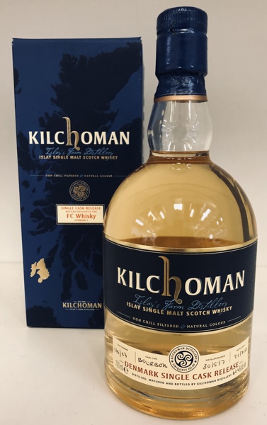 Kilchoman Islay Single Malt Scotch Whiskey: FC Whiskey Denmark No. 1 m. orignal æske