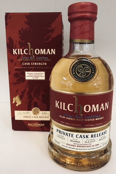 Kilchoman Islay Single Malt Scotch Whisky: Kolding Whiskylaug af 1999 m. orignal æske