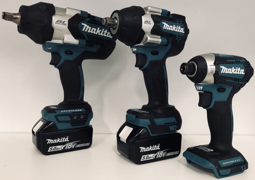 Makita (akku): DTD154 slagnøgle, DTW700 slagnøgle, DTW1002 slagnøgle samt 2 X 5.0Ah/18v batterier (P 255, 258/24)