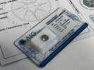Ædelsten: Diamant (7,62X7,58X4,75mm) m. tilhørende AIG certifikat