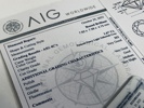 Ædelsten: Diamant (7,62X7,58X4,75mm) m. tilhørende AIG certifikat