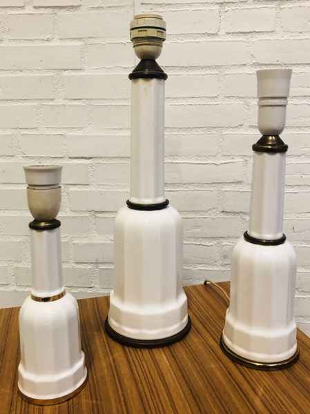 3 Heiberg bordlamper i sorteret størrelser u. skærm