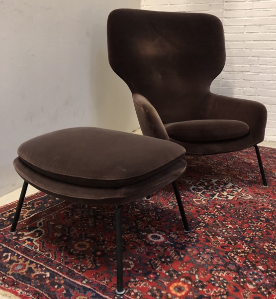 BoConcept Dublin læne-/loungestol m. tilhørende fodskammel, designet af Henrik Pedersen 