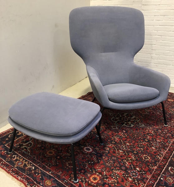 BoConcept Dublin læne-/loungestol m. tilhørende fodskammel, designet af Henrik Pedersen 