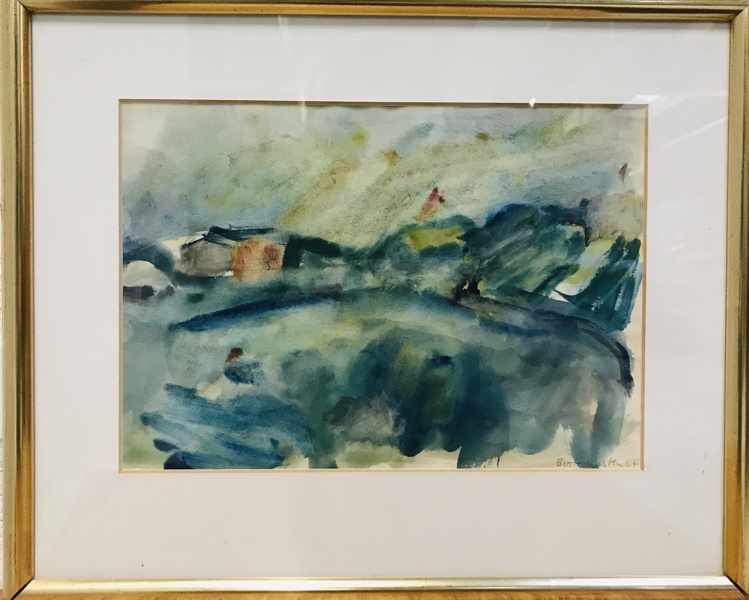 Akvarel skabt af Birte Ohsten (1934-2019)