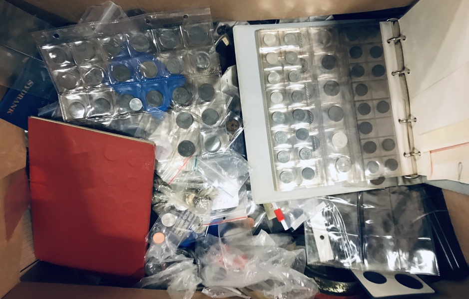 Stor samling af mønter (der vurderes at være +40 kg.) - udpræget danske mønter