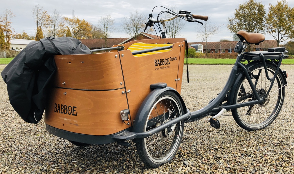 Babboe E-Curve el-ladcykel m. batteri, kaleche samt overtræk (R 2025-0051)