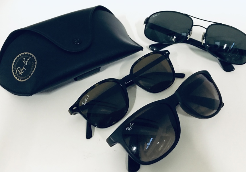 Ray-Ban Leonard (RB2193) solbrille, Ray-Ban Andy solbrille (RB4202) samt Ray-Bay Polaroid solbrille (B 75,76, 478/25)