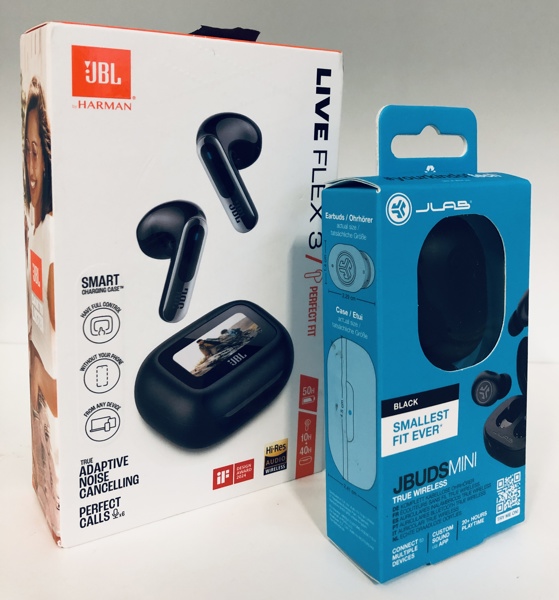 JBL Tune Live Flex 3 ANC In-Ear trådløse hovedtelefoner samt JLab JBuds Mini In-Ear trådløse hovedtelefoner (Å 2025-1548)