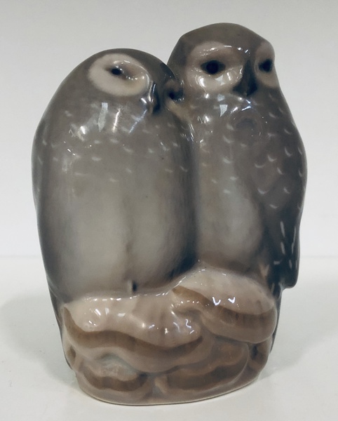 Royal Copenhagen figur af porcelæn: 'Uglepar' (9cm)