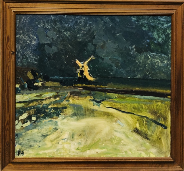 Maleri: Uden titel, skabt af Frank Hammershøj (f. 1940)