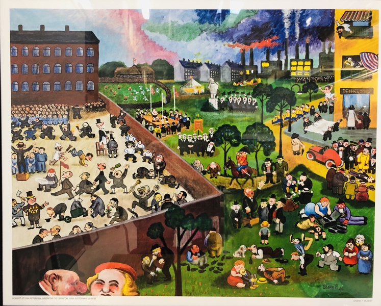 Robert Storm Petersen: 'Indenfor Udenfor' plakat monteret i ramme