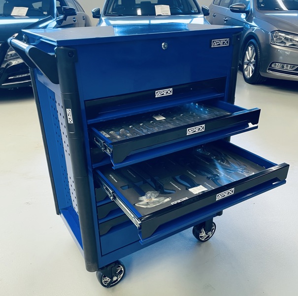 Apex Tools Professional værkstedsvogn m. 7 skuffer samt værktøj (257 dele)