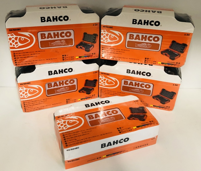 5 stk. Bahco 59/S36BCR skralde/bitssæt m. 36 dele (H 124/25)