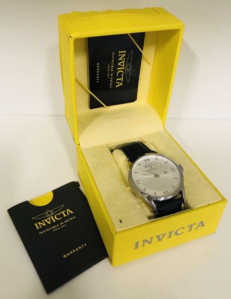 Invicta Vintage-Date (Ø 44mm) m. tilhørende kasse og beskrivelser