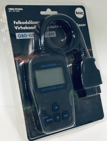 Biltema (15-1300) Fejlkodelæser OBD-II / EOBD+CAN i original ubrudt emballage