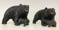 2+2 Håndskårne Black Forest/Schwarzwald bjørne