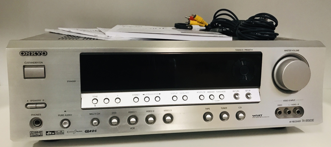 Onkyo TX-SR503E AV Receiver m. RC-826DV fjernbetjening 